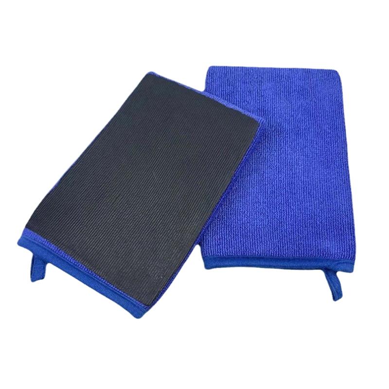 Fine Grade Clay Mitt Car Wash Clay Gloves One Side Clay Bar One Side Microfiber Car Detailing Tool Before Polishing