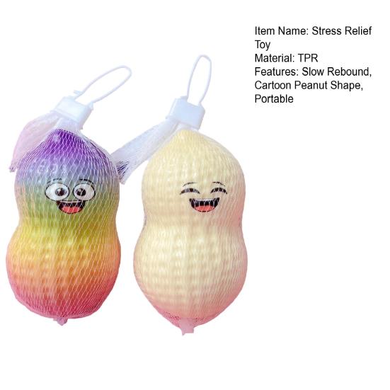 Jouet à presser cacahuète factice Dessin animé Jouet anti-stress Montée lente Simulation Boule de relaxation Fidget pour Enfants Adultes Anxiété