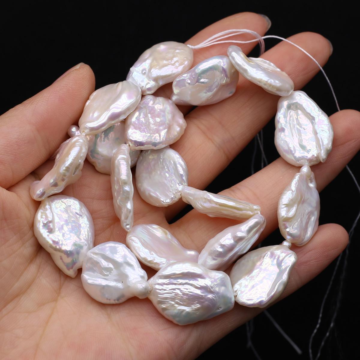 

1String, White Natural Freshwater Pearls 17×22-18×23mm, Handmade Irregular Baroque Pearl Beads for Jewelry Making DIY Crafts, Needlework 36cm 1String/17×22-18×23mm белый