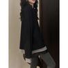 Contrast Color Fake Two-piece Bottoming Shirt for Women Autumn Winter Loose Mid-length Long-sleeved T-shirt Top