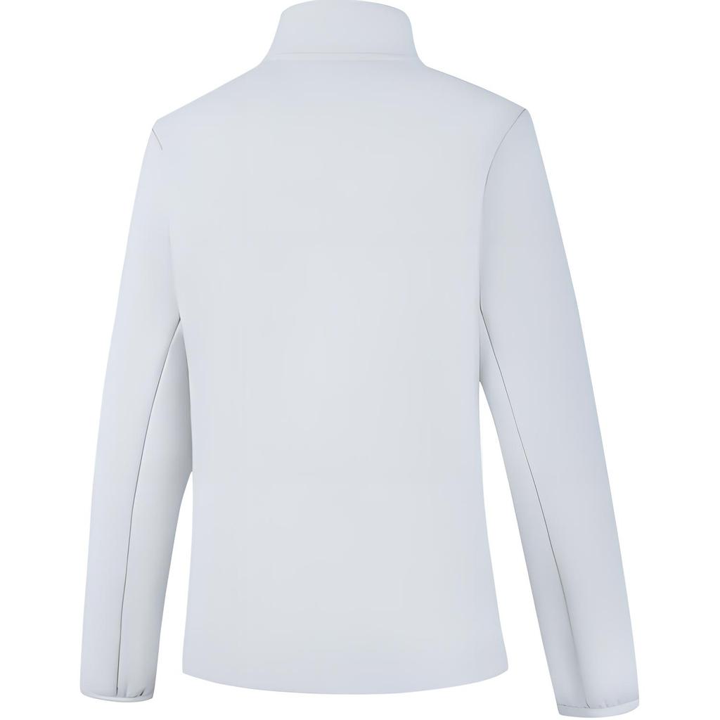 Li Ning Solid Color Zipper Stand Collar Fleece Warm Jacket Women Jackets Water-Droplet-Gray AJDU302-1