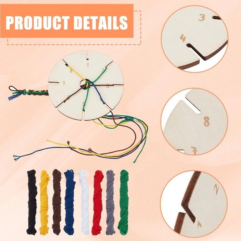 8Pcs Braiding Discs Bracelet Weaving Tool for Braided Rope Handmade Jewelry