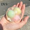 Cute Desk Gadgets Layered Crunchy Squeeze Ball, Rainbow Stress Relief Fidget Toy for Desk, Soft Rubber Hand Exerciser Squeezing Sensory Ball