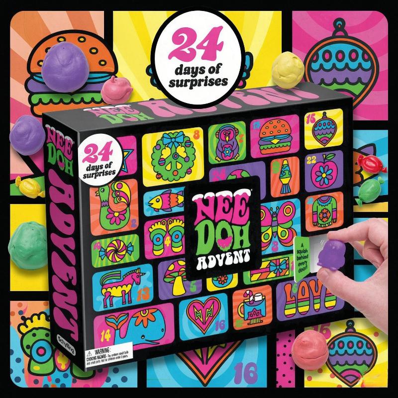 2026 NeeDoh Advent Calendar Christmas Countdown Surprise Box 3D PVC Fidget Doll Stress Relief Toy New Year Gift