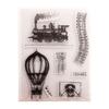 Train Transparent Stamp Railway Clear Stamp Seals Hot Air Balloon Silicone Stamp for Photo Album Scrapbooking Decoration