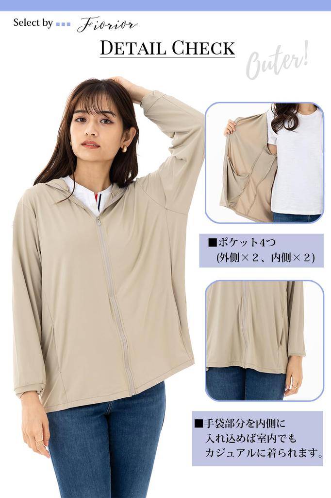 Protection Right Down To Your UV Protection Hoodie for Rash Cool To the Long UV Protection Up To Your Fingers Protection Rate Purple M [Fiorior] [Sun