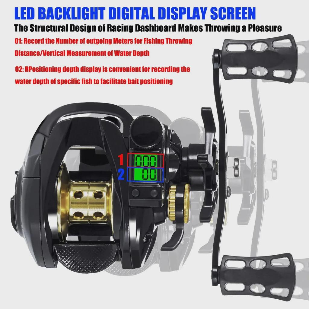 Digital Display Dual-Line Cup Sea Fishing Reel for Long-Distance Casting