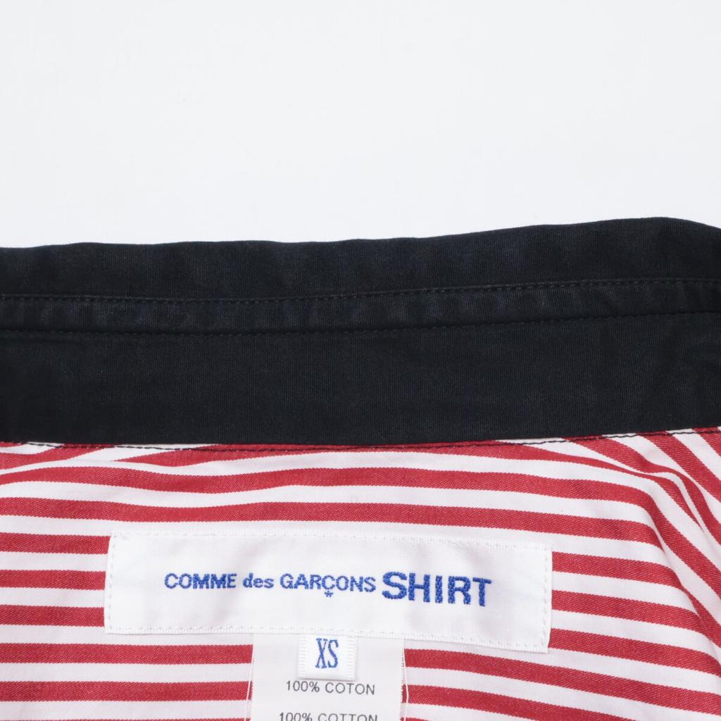 COMME Des GARCONS SHIRT [22Stainless Steel] FI-B025 Arm/Yoke Switch Long Sleeve Shirt Tops XS Black / redUsed