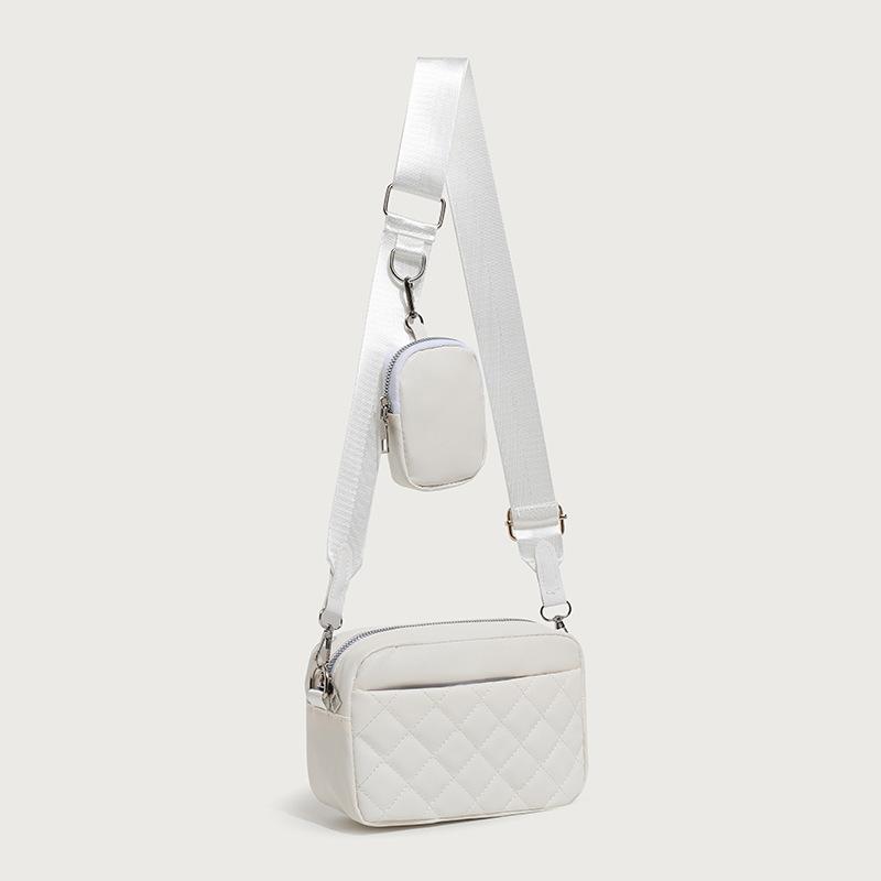 New Fashion Diamond Embroidered Square Bag Front Bag Storage with Mini Change Bag Women's Bag Messenger Bag Trend