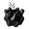 3D Printed Flower Pot Wavy Textured Planter With Nonslip Base For Indoor Greenery And Stylish Interior Decors