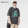 Neues Wachsdruck Kurzarm T-Shirt Unisex Trendmarke Vielseitiges Muster Lockerer Schultertop