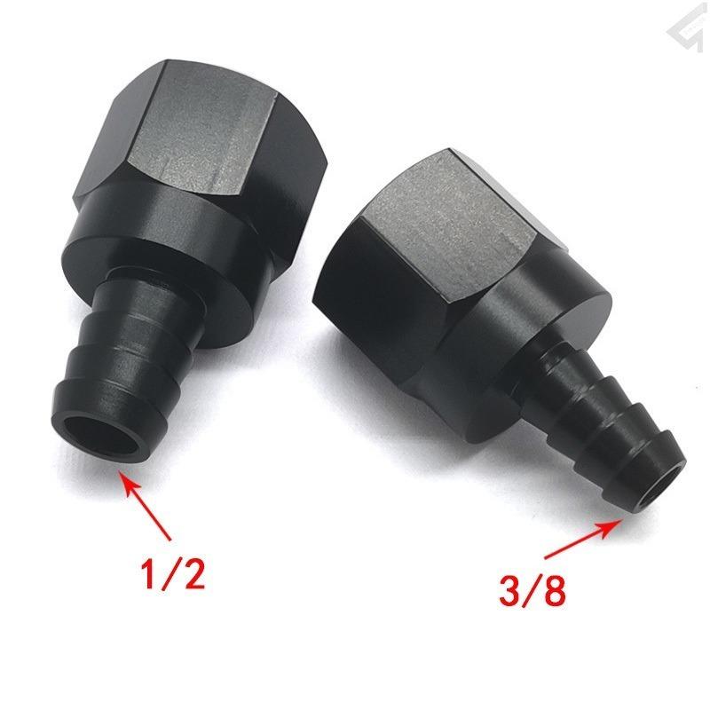 10AN To 3/8 AN10 To 1/2 Hose Barb Fuel Oil Line Fitting Female To Straight End Black AN10 to 1 2