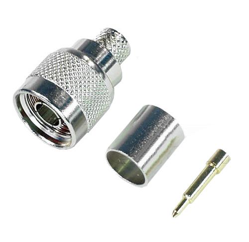 N Plug Connector for LMR300 Cable, Crimped