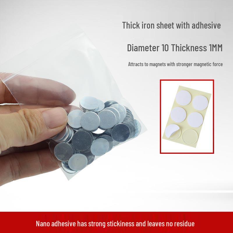 100 Round Galvanized Rust-Proof Magnetic Sheet Patches (0.3-1mm Thick)