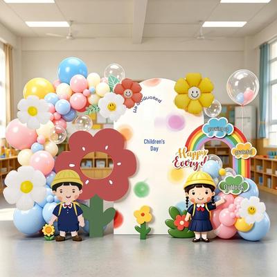 Kinderfest Regenbogen Blume Ballonbogen Set für Kindergartenfeiern
