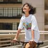 Li Ning Sports Fashion Series Cartoon Illustration Logo Print Round Neck Short Sleeve T-Shirt Unisex T-Shirt White AHST921-1
