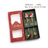 HANYANG Christmas Spoon Set Christmas Gift Cutlery Two Sets of Dessert Spoons and Forks Santa Elk Doll Spoon