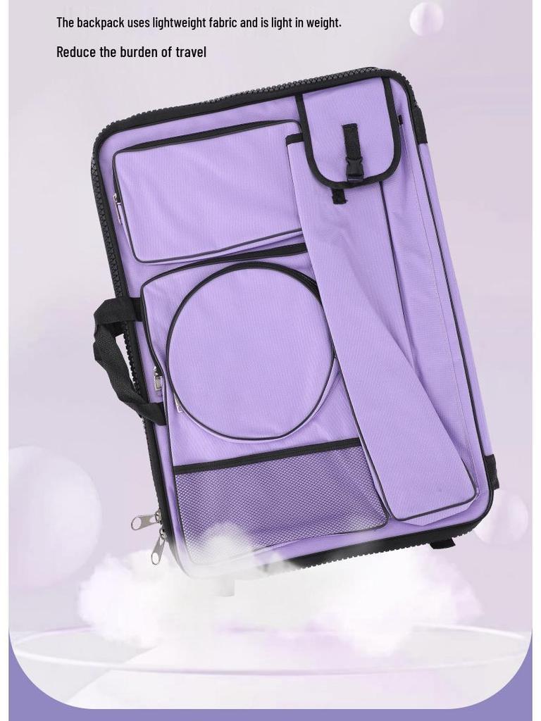 4K Multifunctional Waterproof Art Backpack - Large Zipper, Multi-Color Sketching & Drawing Board Bag