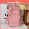 Simple Nylon School Backpack For Middle School Girls With Waterproof And Spacious Design For Education Use