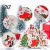 Kids Christmas Present Bags 2Pcs Drawstring Gift Bags, Xmas Tree Reindeer Printed Candy Treat Family Party Holders Pouches, Reusable Fabric