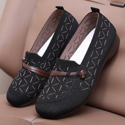 Moda Sapatos de Primavera Mulheres Novos Sapatos Baixos Leves Moda Meia-Idade Mães Idosas Respiráveis Sola Macia Sapatos Casuais Femininos