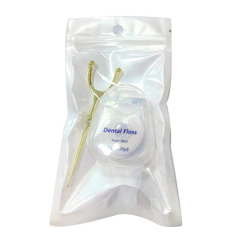 Edelstahl Zahnstocher Zahnseide Wiederverwendbar Für Y-förmigen Flossing-Halter Set Tragbar Umweltfreundliche Zahnreinigungswerkzeuge