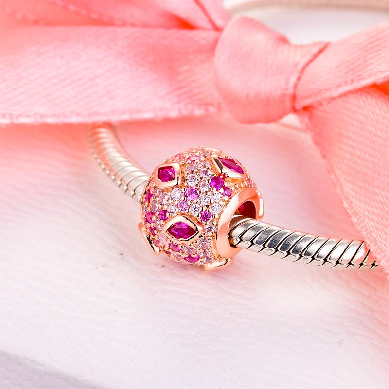 Fits Europe Bracelet Authentic 925 Sterling Silver Kiss Pave Charms Crystal Beads for Jewelry Making