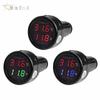 12V 24V Digital Car Voltmeter Thermometer Cigarette Lighter 2 In 1 Battery Monitor Voltage Temperature Meter for Cat Tools