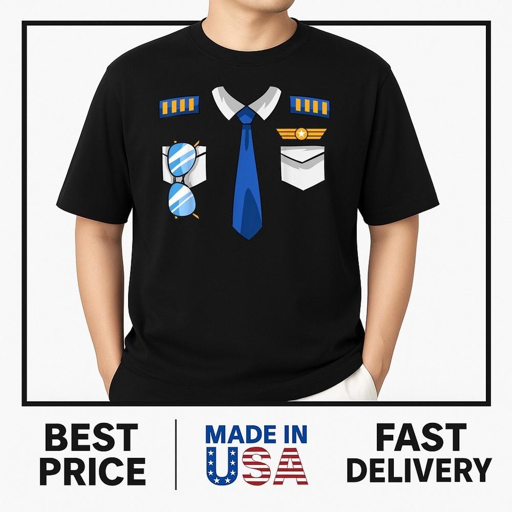 Костюм пилота Самолет Авиатор Авиация Хэллоуин Футболка В ТРЕНДЕ Унисекс Футболка XXXL