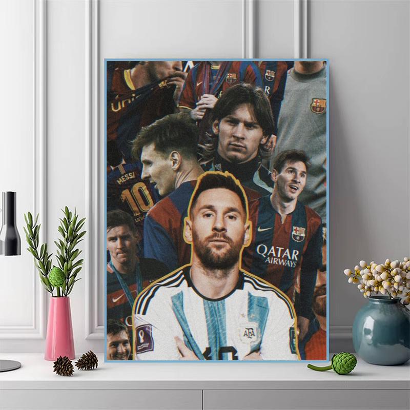 messi 100% Round Full Drill 5D DIY Diamond Painting Embroidery Cross Stitch Rhinestone Décor toilet 3 piece set