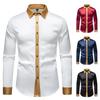 Men S Fashion Satin Smooth Color Block Long Sleeve Shirt