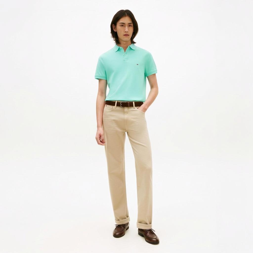 Tommy Hilfiger Soft And Comfortable Brand Logo Simple Short Sleeve Polo Shirt Men Tops 78JB751-L3J