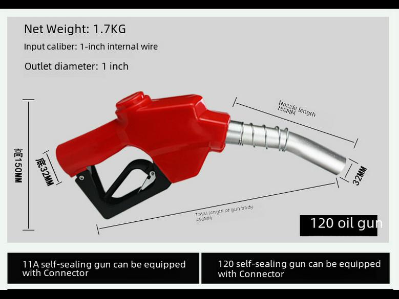11A Automatic Self-Sealing Fuel Nozzle for Diesel, Gasoline, and Methanol Refueling