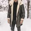 Men's Canvas Jacket Hood Men Winter Zipper Coat Lapel Collar Long Sleeve Padded Polyester Men's Jacket Outerwear