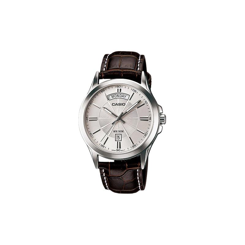 

Casio STANDARD series simple business waterproof quartz movement leather strap Japanese and Korean watch men s watch white dial MTP-1381L-7A білий