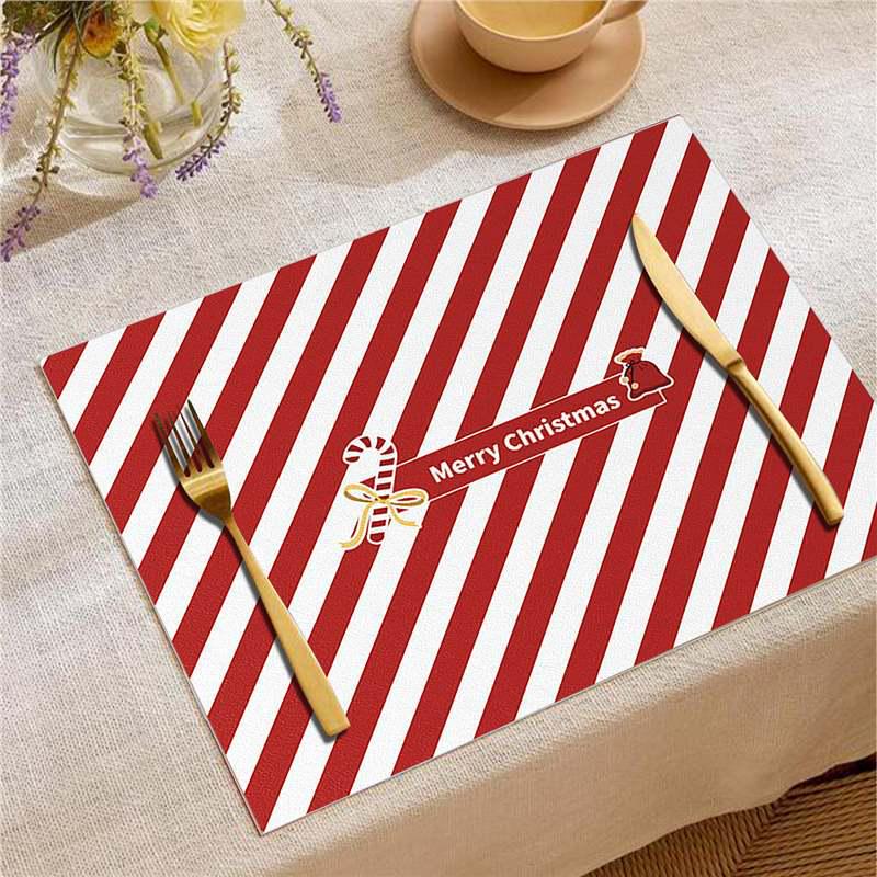 Weihnachts-Leinen rutschfeste hitzebeständige Esstisch-Matte