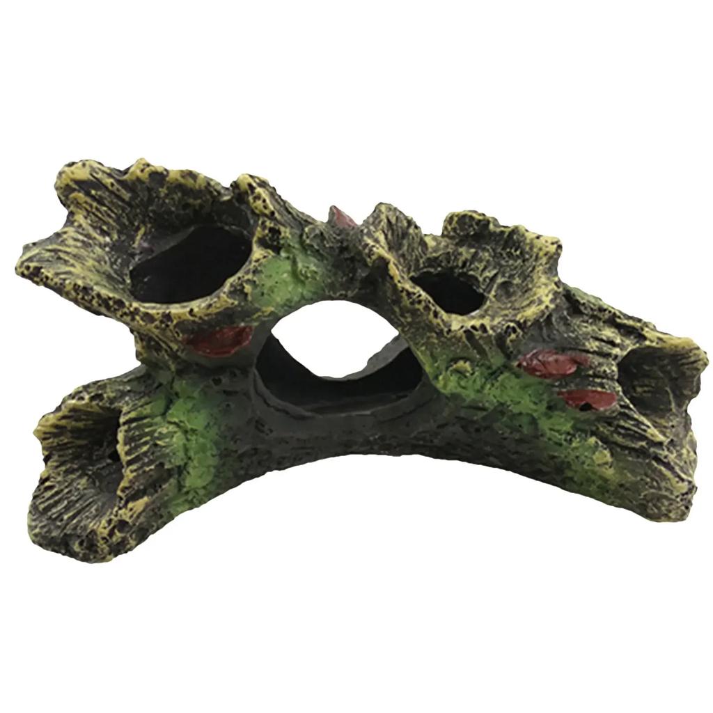 Fish Tank Escape Hole Multifunction Resin Fish Hiding Cave Non-toxic Aquarium Dead Wood Decoration for Fish Tank Decor