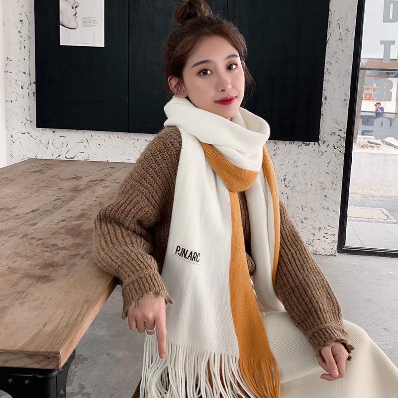 New Scarf for Women in Autumn and Winter Korean Version Warm and Versatile Student Couple Soft Girl Ins Ladies Knitted Scarf Men