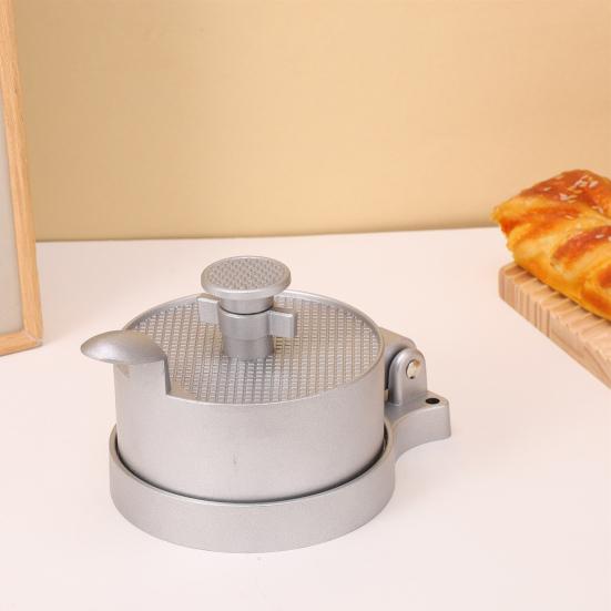 Hand Pressed Burger Maker Non-Stick Surface Adjustable Thickness Pre-Seasoned Cast Aluminum Alloy Burger Machine