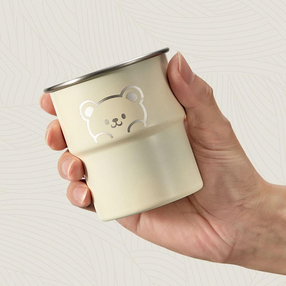 Anti-scalding Cute Tumbler Fall Prevention Stepped Coffee Cup Scratch Proof Small Metal Cup  Adult