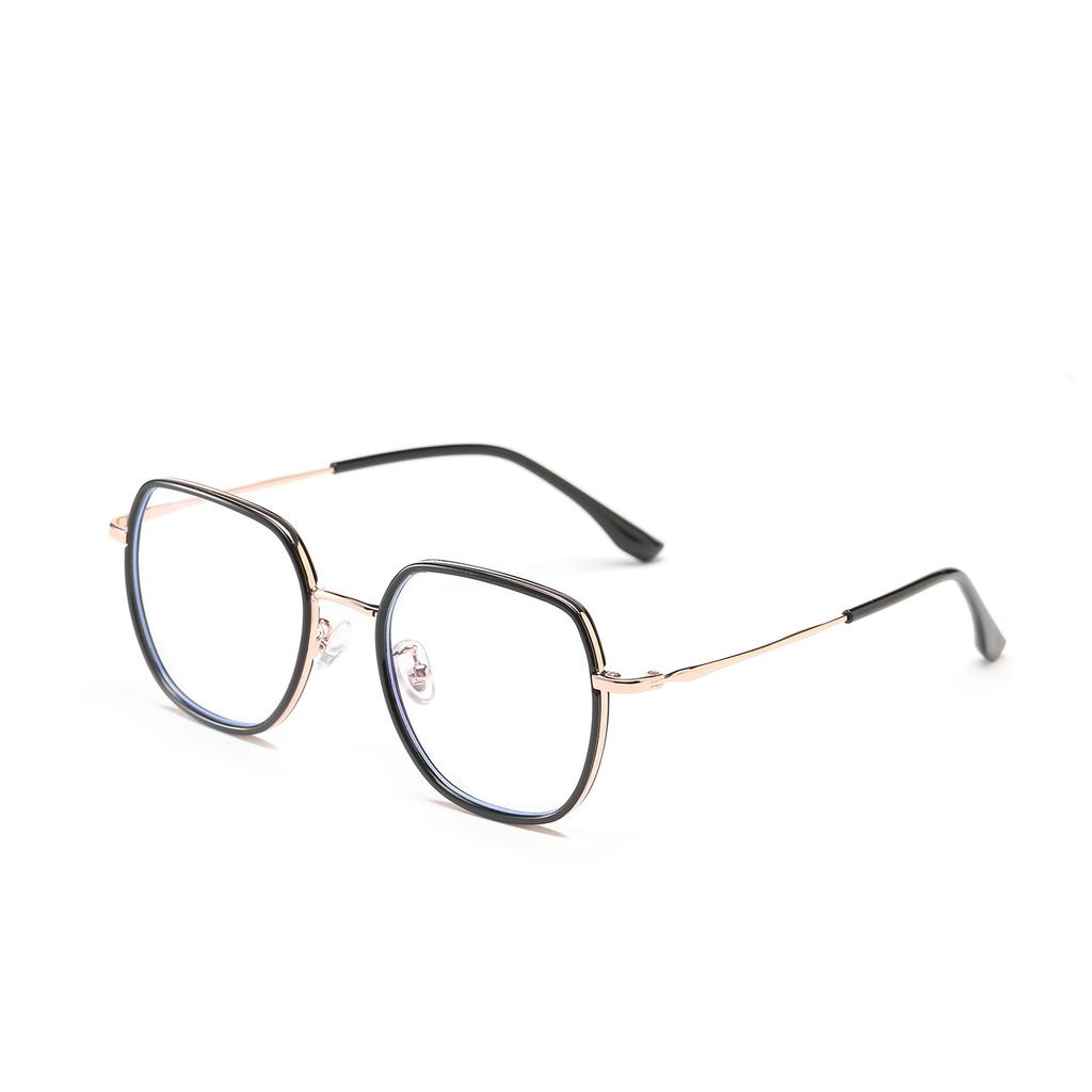 Glasses 82031 Square Polygon Plain Face Thin Retro Flat Mirror