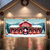 Weihnachtsdekoration Festliches Thema Feiertagsbanner Feiertagsdekoration Illustriertes Santa-Banner für Familienzusammenkunft Winter