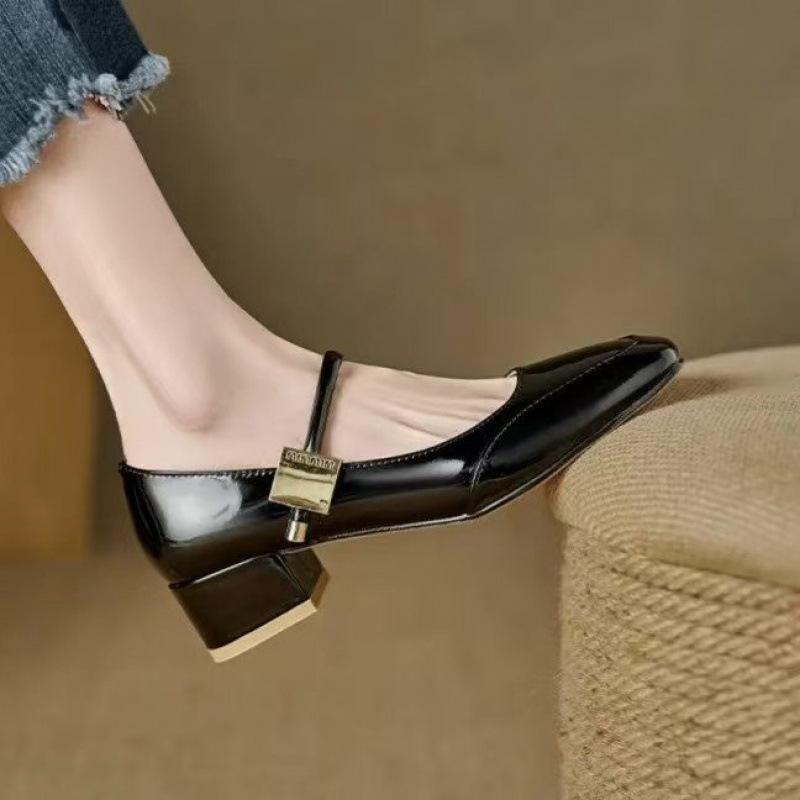 

Ретро Мэри темперамент маленький ароматный ветер маленькие кожаные туфли женские мелкая посадка 2024 новые вечерний ветер французская мода легкие одинарные туфли женские 35 чёрный