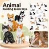 Byggekloss Dyremodeller Sett Realistiske Katt- og Hundefigurer Læringsleke for Barn og Voksne Kreativt Byggesett