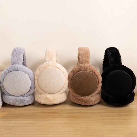Winter Unisex Ear Muffs Folding Solid Color Good Elasticity Anti Fall Earmuffs Plush Adjustable Ear Warmers for Outdoor