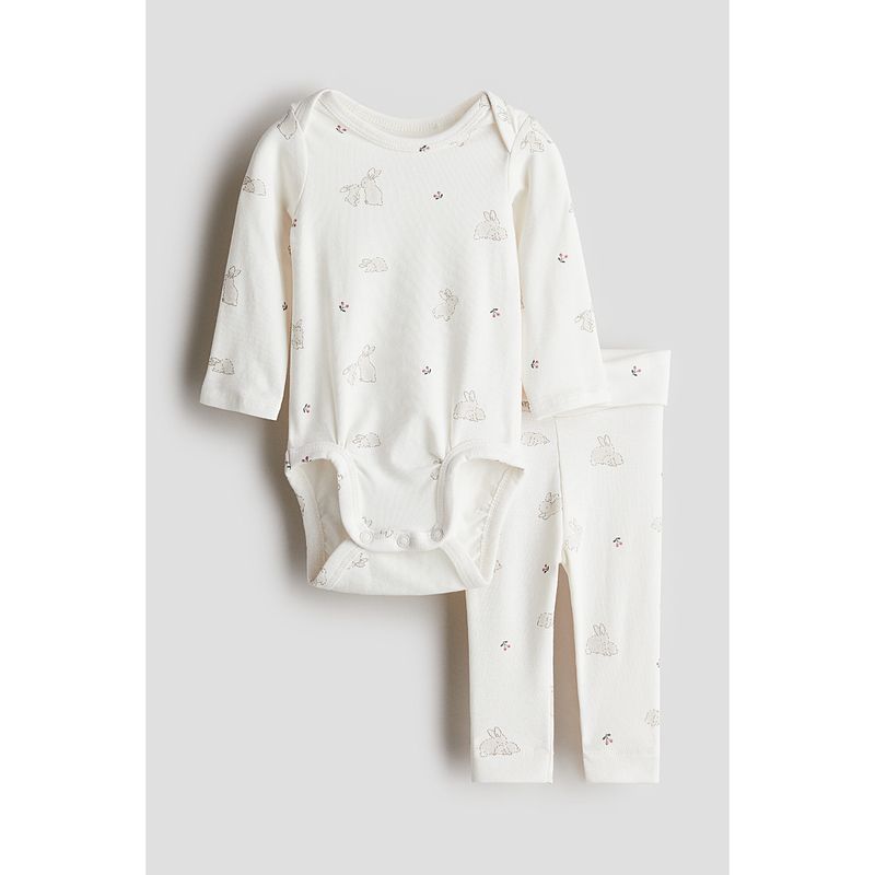 

HM Детская одежда Костюм для малыша Мальчик Девочка 2 предмета Летний Хлопковый трикотажный комбинезон с длинным рукавом Леггинсы 1134422