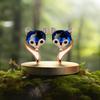Earrings Fox Blue Drop Stud Earrings Rhinestone Gift For Women Trendiness Girl