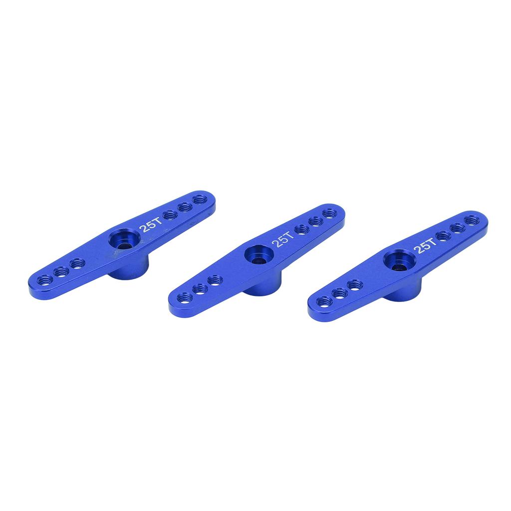3Pcs 25T Aluminum Alloy RC Servo Arm Horn Long Type for 1 10 Remote Control Car Upgrade PartBlue