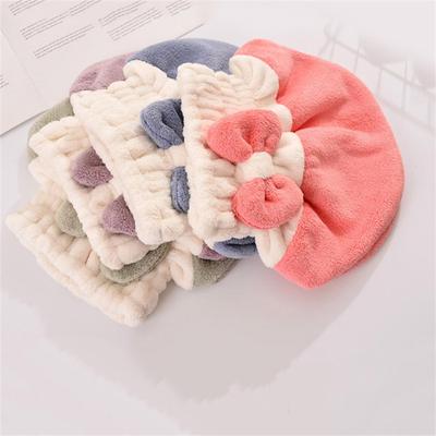 Cute Coral Velvet Hair Drying Towels Super Absorbent Hair Towel Cap Quick Dry Head Wrap Shower Cap For Wet Hair
