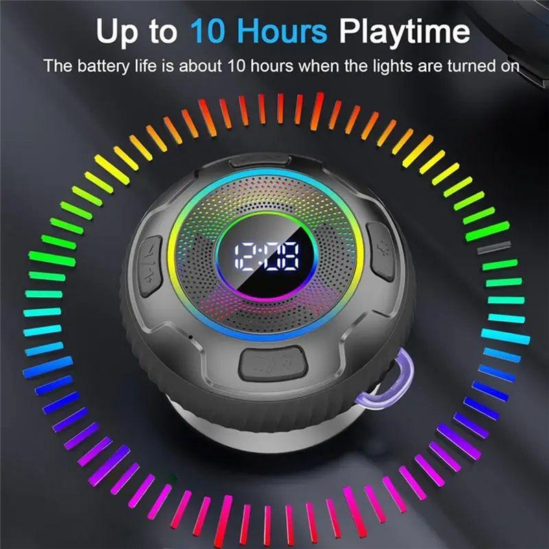 ABUO-S5 Wireless Speaker IPX7 Waterproof Bluetooth Enclosed Speaker Built-In Mic 10-Hour Battery Shower Compatible Subwoofer